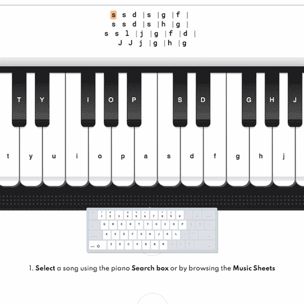 Playing Music Sheets, Virtual Piano Online